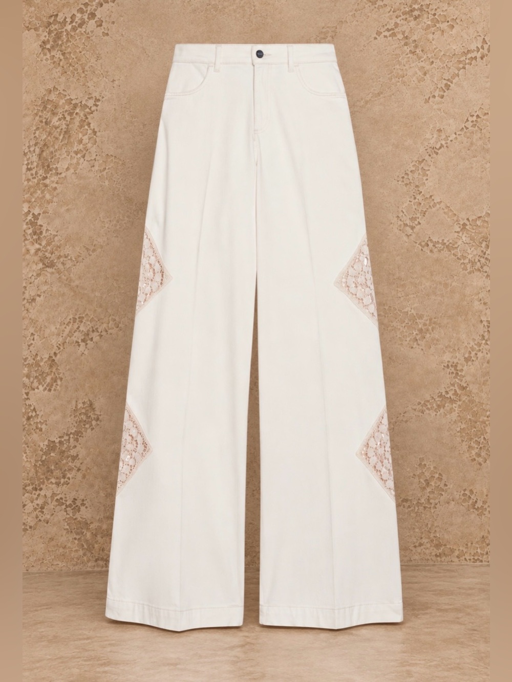 NWOT Liu Jo Better Wide Leg Jeans with Lace - Picture 5 of 13